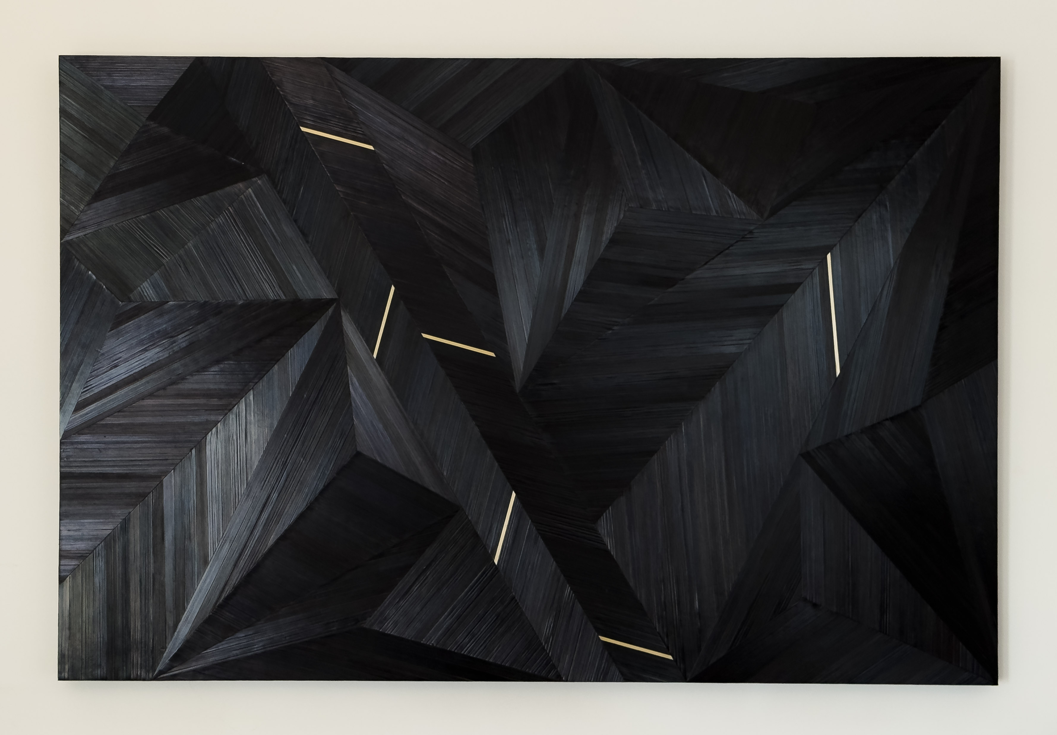 Cecile Ancelin working with straw marquetry in her studio